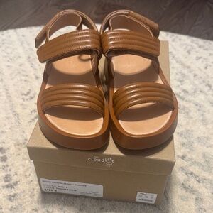 NWT Madewell Cloudlift Brown Leather Sandals